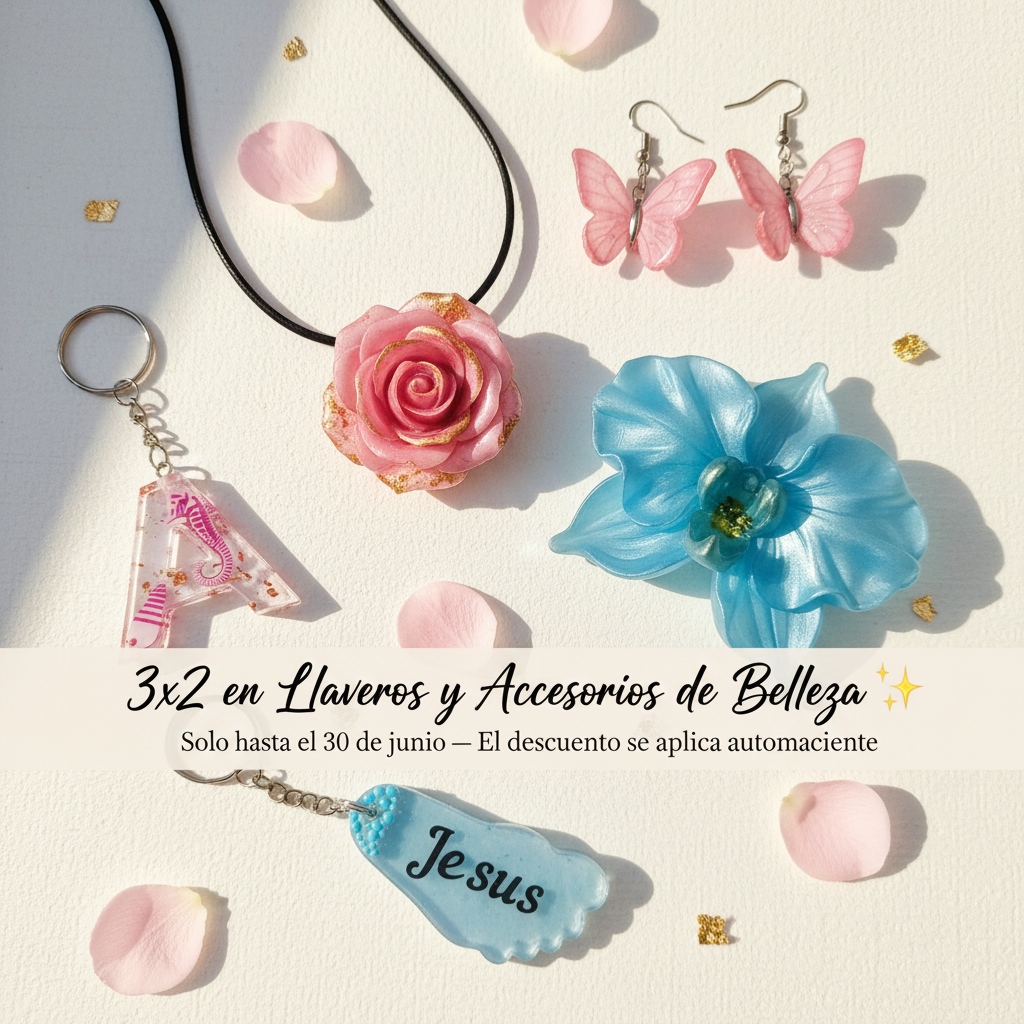 🎁 3x2 en Llaveros y Accesorios de Belleza Hechos a Mano — ¡Solo hasta el 30 de junio!
