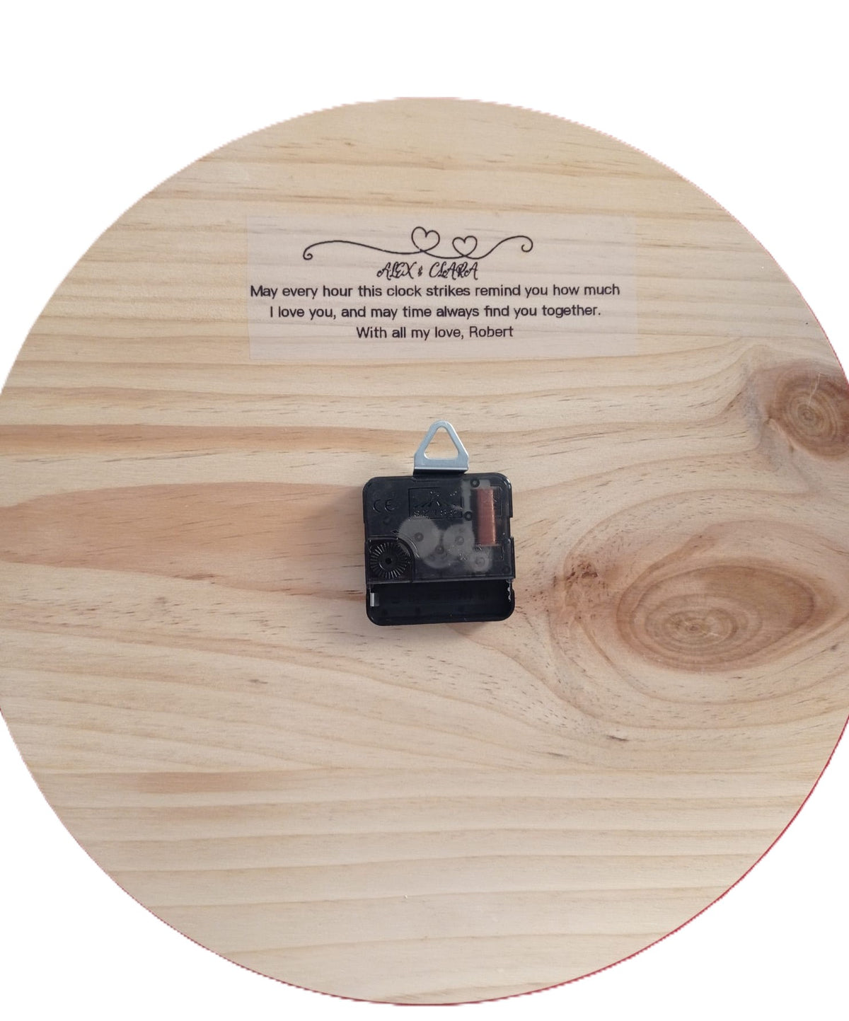 Reloj de pared personalizado de madera y resina | Historia de amor Erasmus