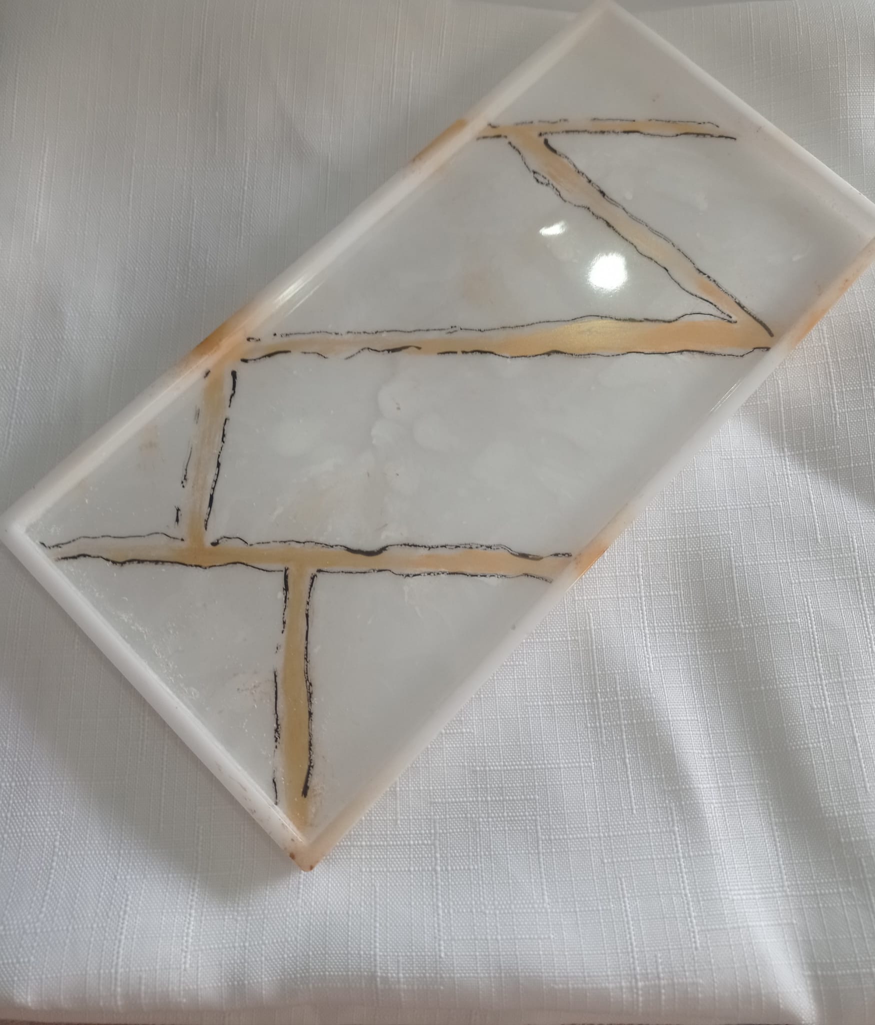 Set of 2 Handmade Marble Effect Trays | Luxury for Your Bathroom