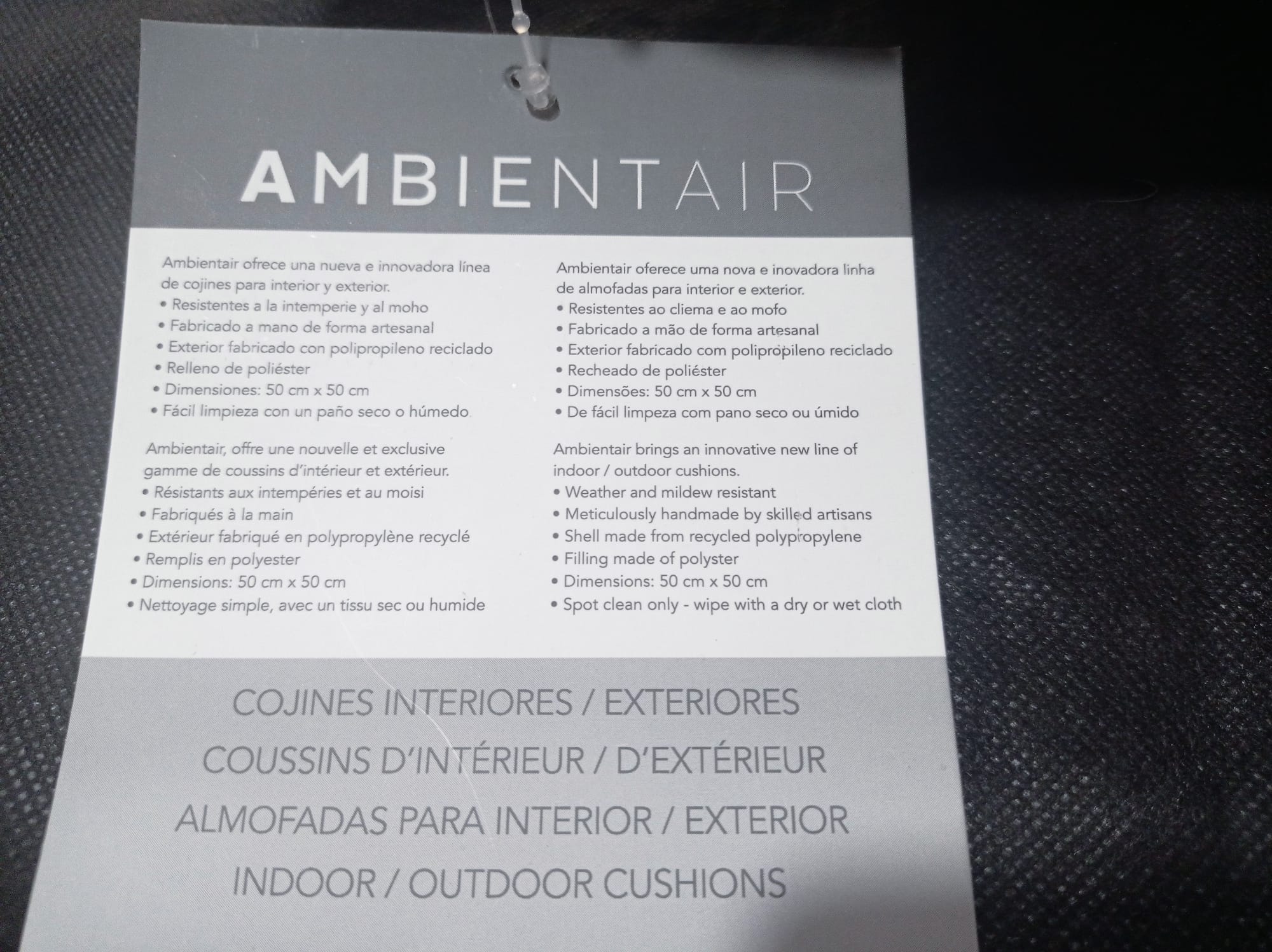 Cojín para Terraza con Funda de Polipropileno y Relleno