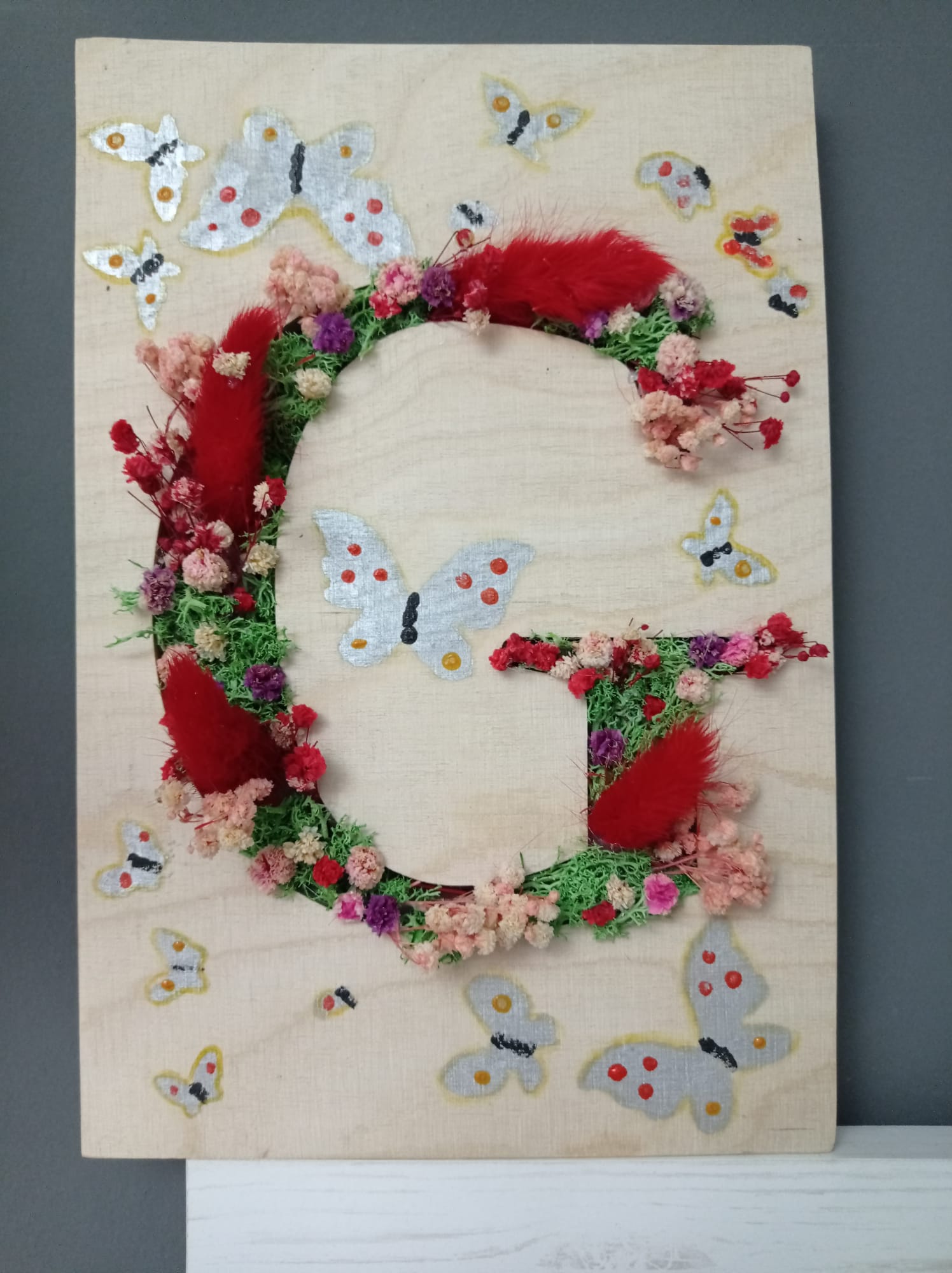 Cuadro letra A floral