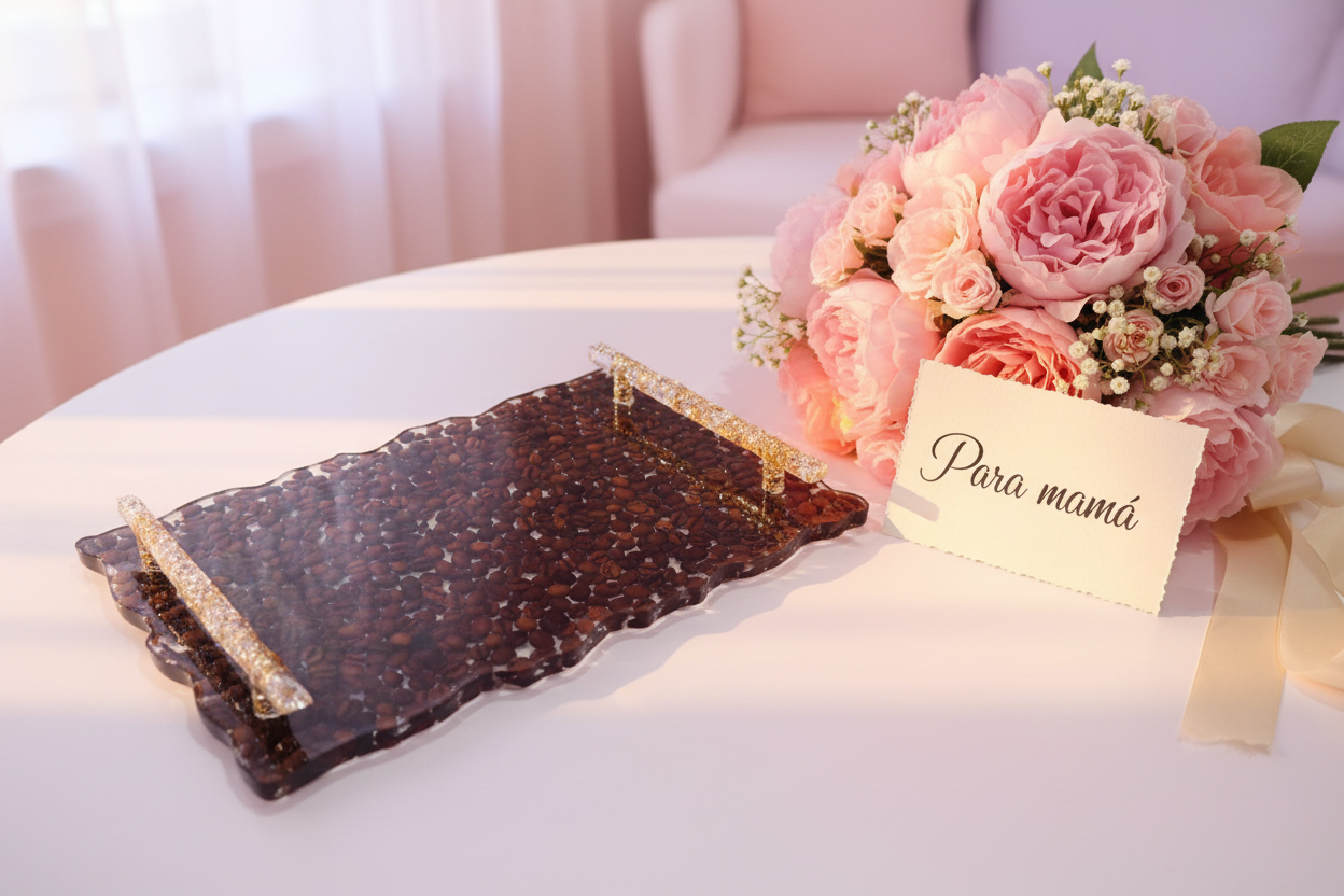 Handmade Decorative Resin and Coffee Bean Tray