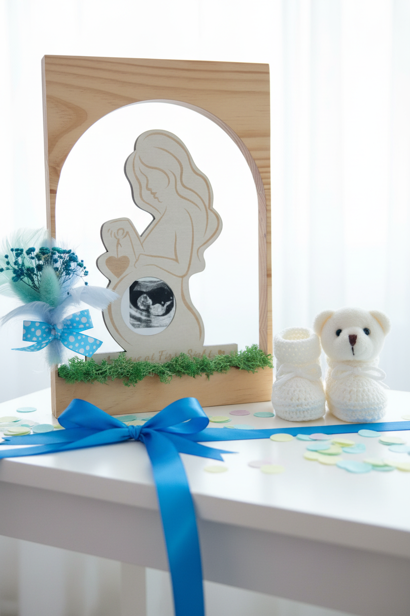 Marco maternidad como regalo baby shower niño