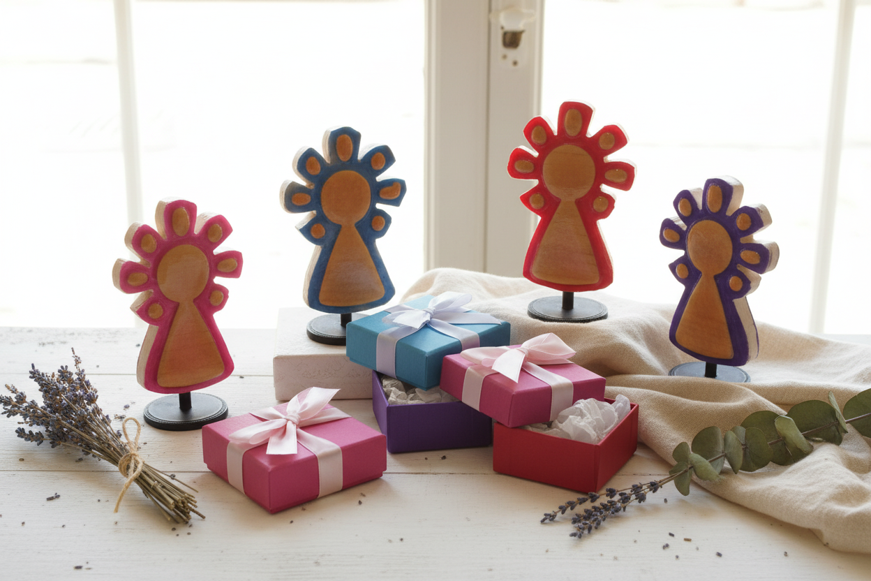 Pilaricas escaparate con cajitas de regalo