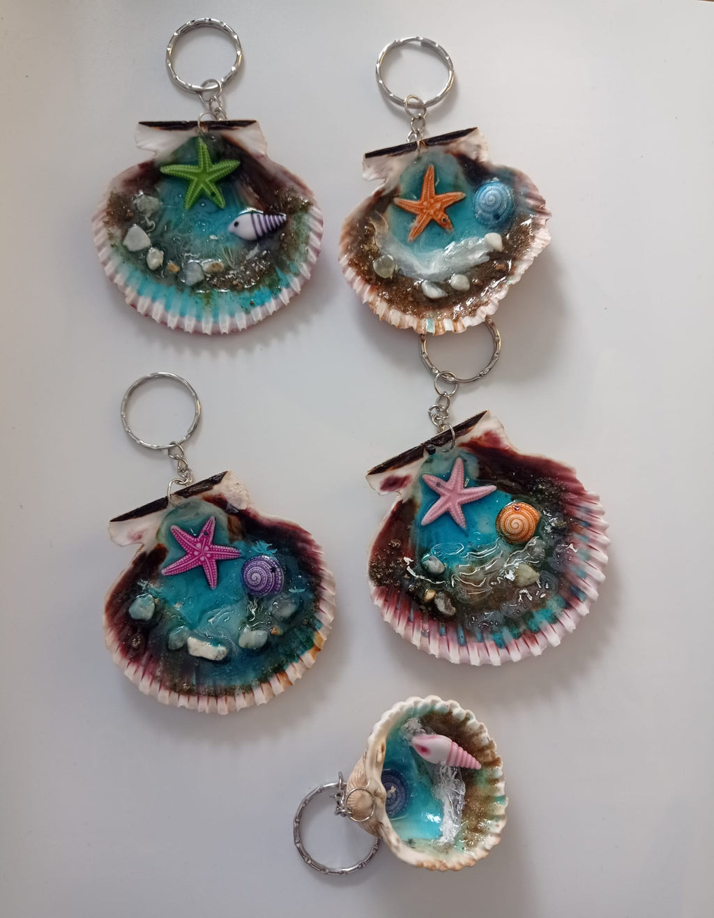 🐚 Handmade Seashell Keychain — An Ocean in Your Pocket