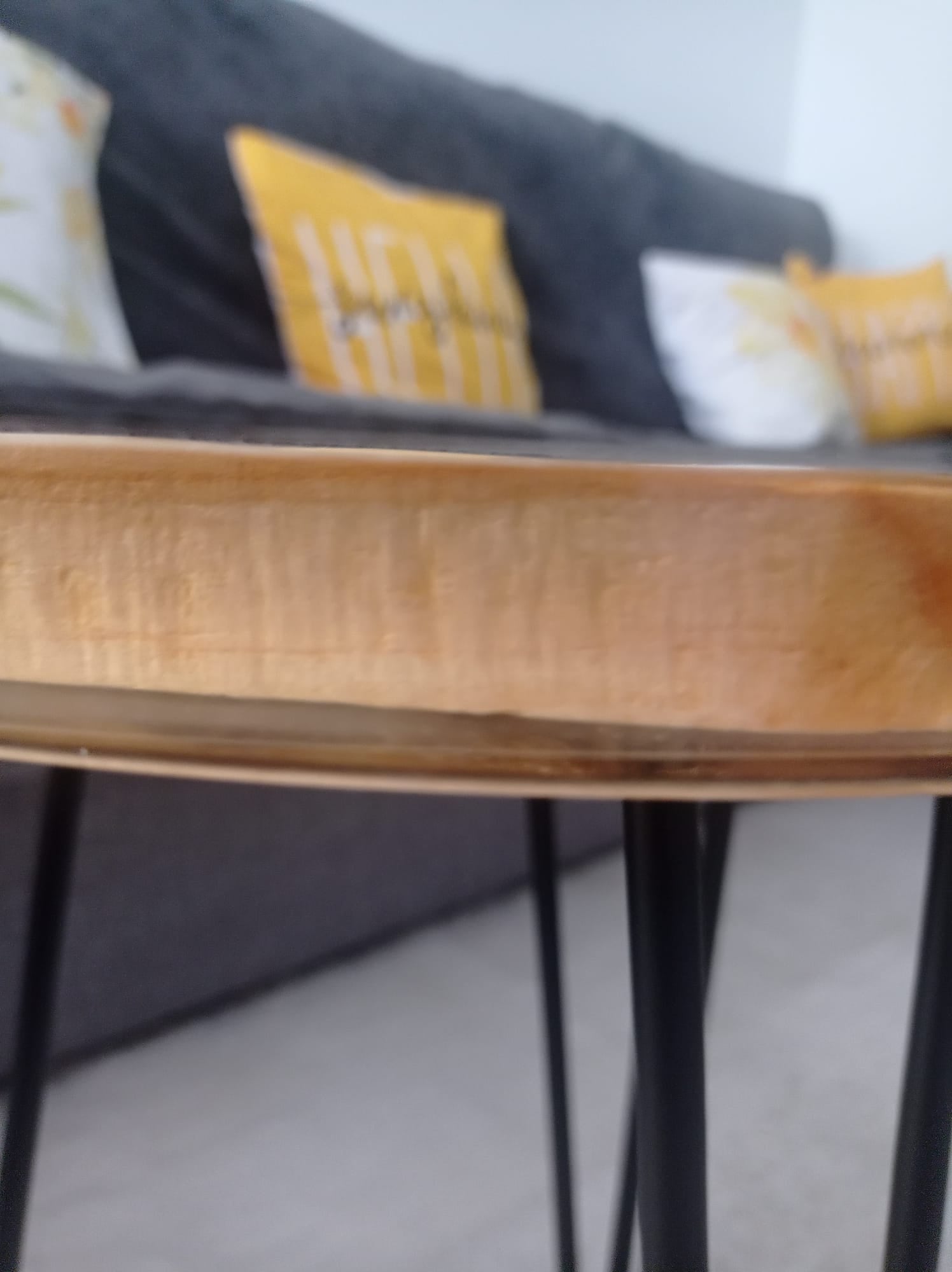 🌿 Table Basse Artisanale — Résine, Glands et Bois de Pin Naturel | Faite à la Main