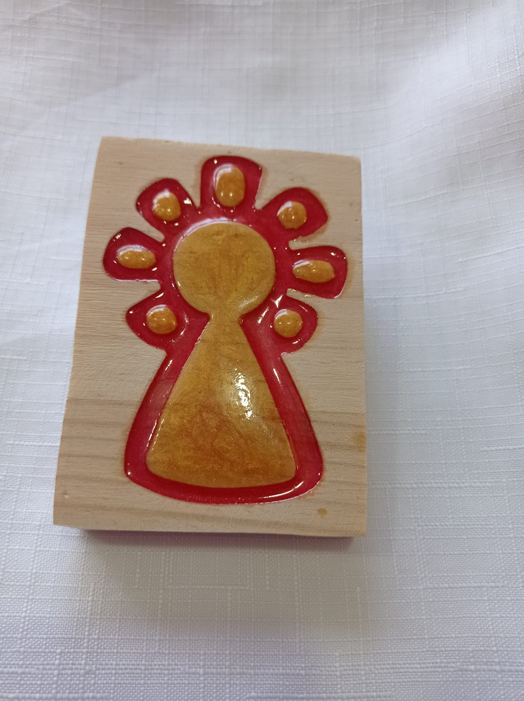 Virgin of El Pilar Plaque — Handcrafted Wood and Resin