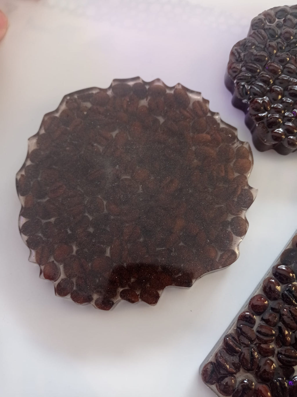 ☕ Set of 3 Artisanal Coffee Bean Coasters — The Aroma That Lingers Forever