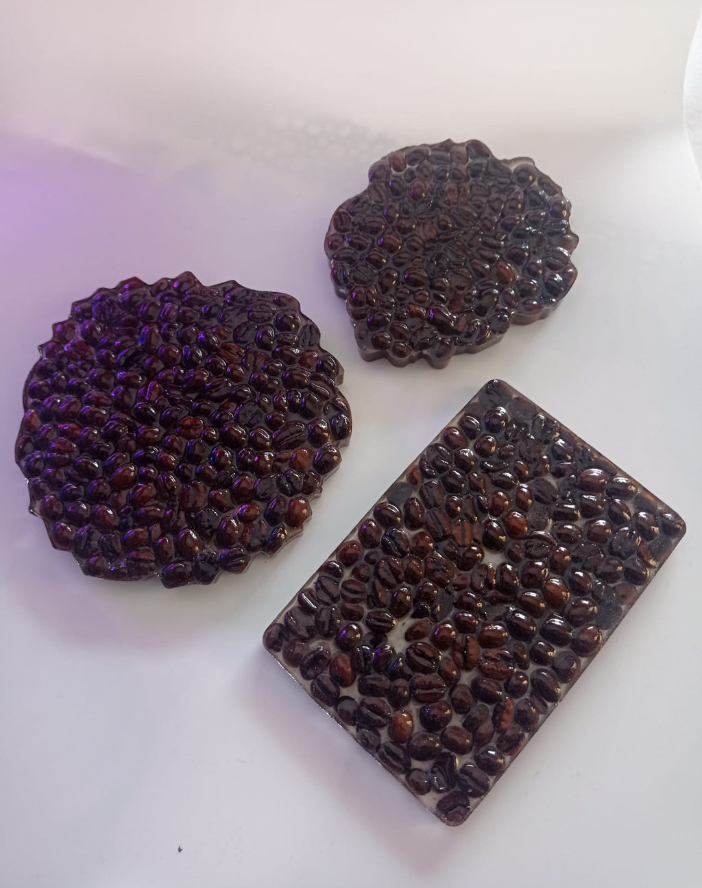 ☕ Set of 3 Artisanal Coffee Bean Coasters — The Aroma That Lingers Forever
