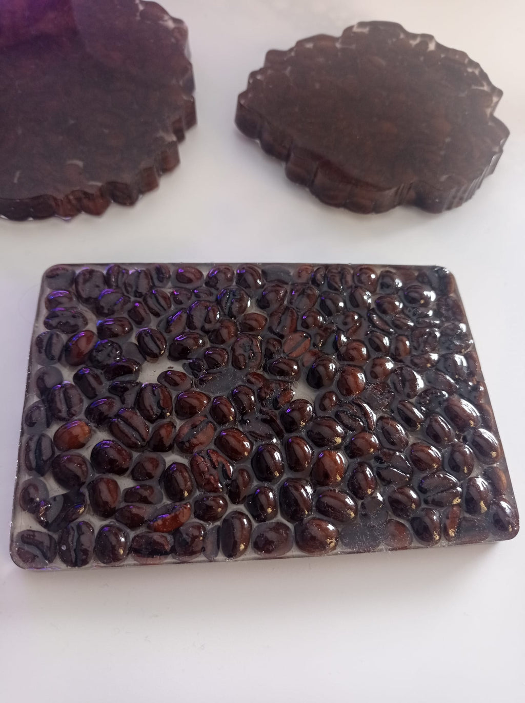 ☕ Set of 3 Artisanal Coffee Bean Coasters — The Aroma That Lingers Forever