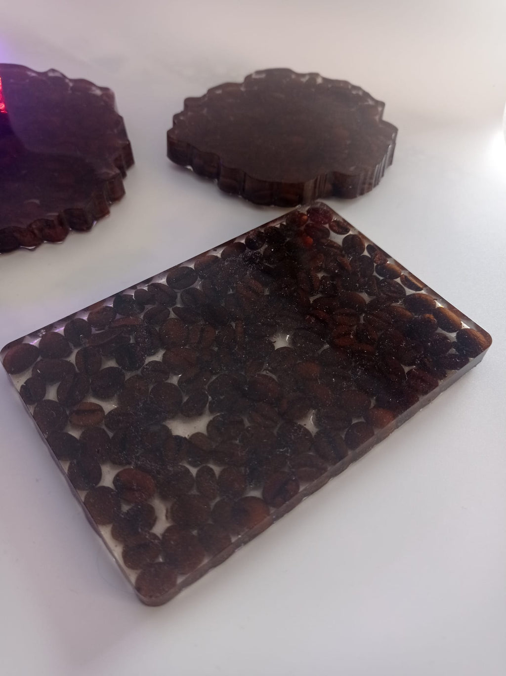 ☕ Set of 3 Artisanal Coffee Bean Coasters — The Aroma That Lingers Forever