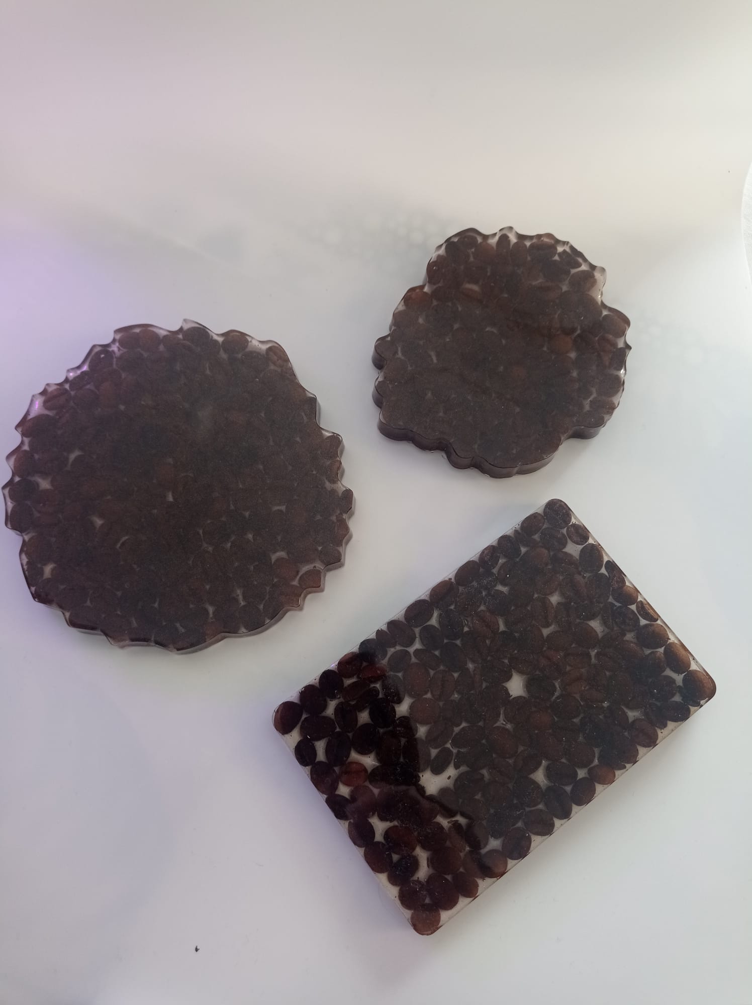 3 Posavasos/salvamantele con granos de café