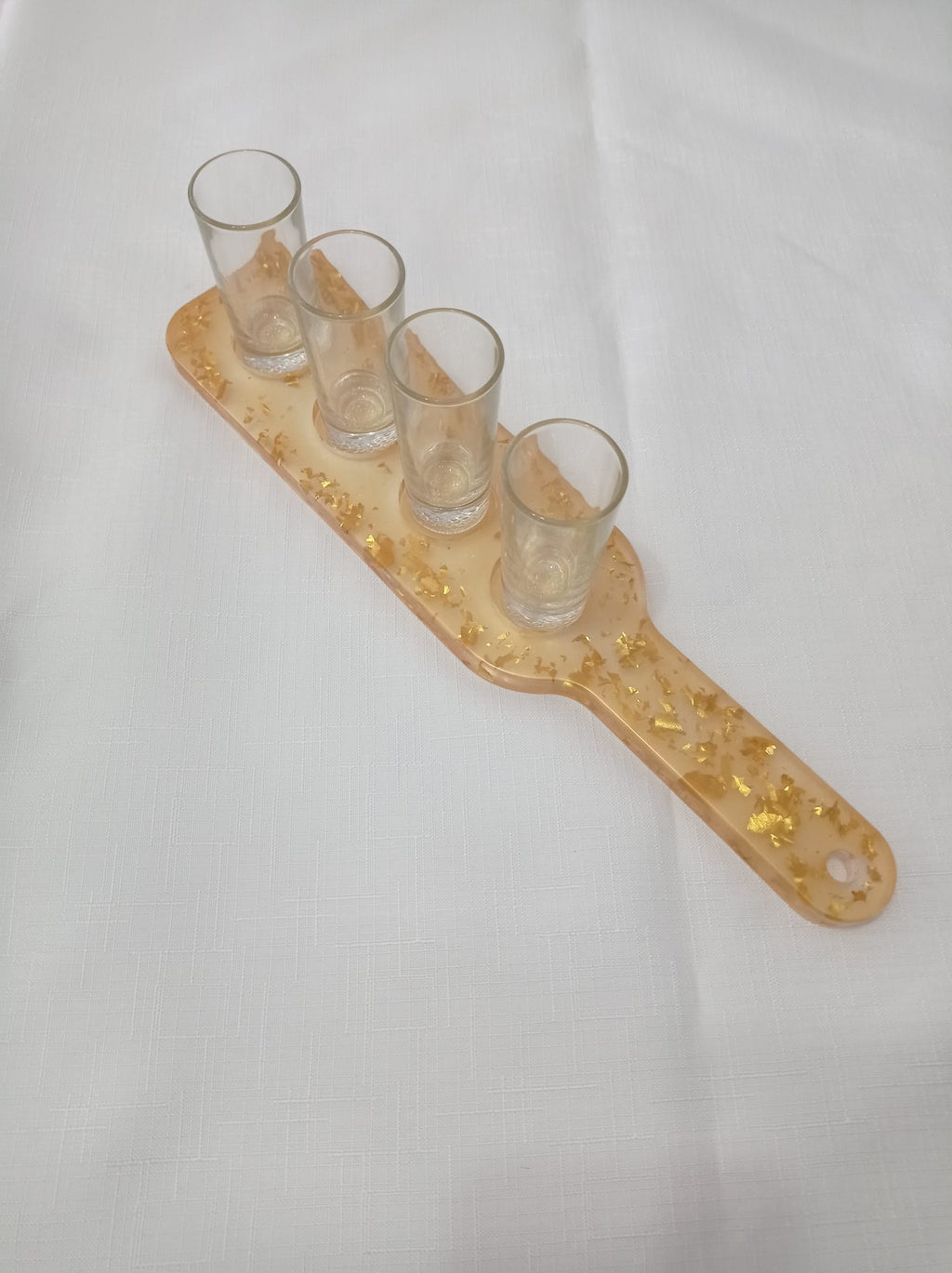✨ Planche à shot en résine dorée — Personnalisable