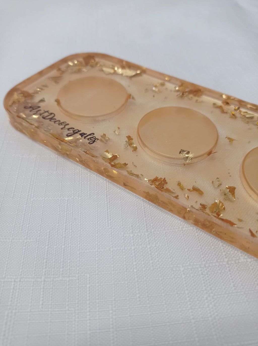 ✨ Planche à shot en résine dorée — Personnalisable