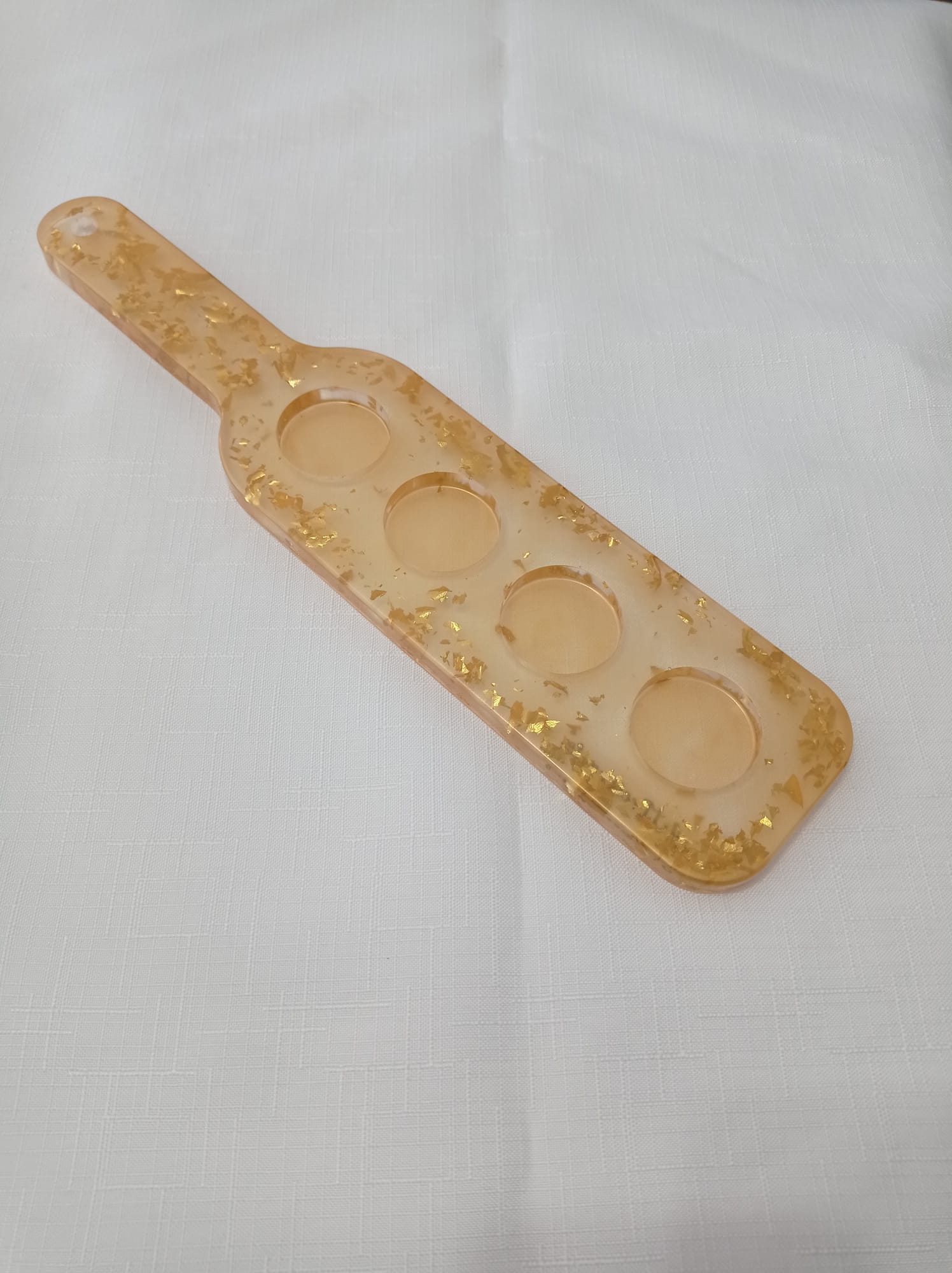 ✨ Planche à shot en résine dorée — Personnalisable